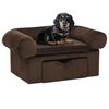 vidaXL Hundesofa med skuff brun 75x50x38 cm plysj