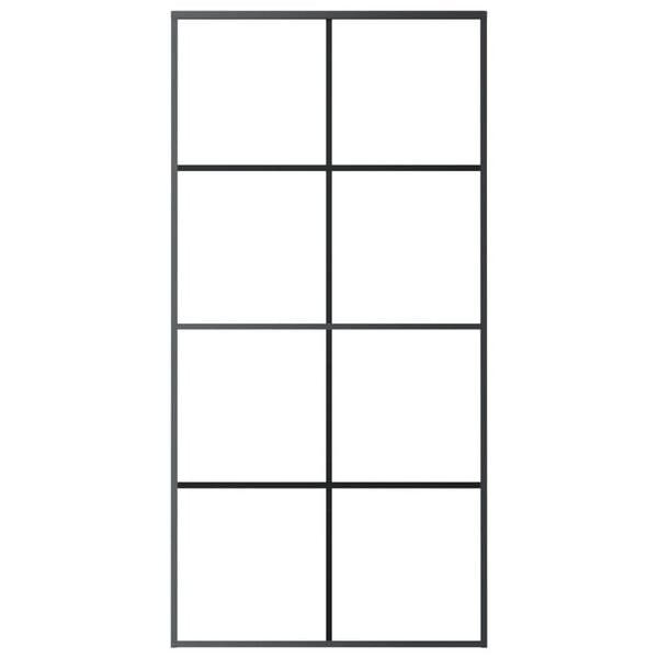 vidaXL Skyvedør svart 102,5x205 cm ESG glass og aluminium