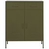 vidaXL Oppbevaringsskap olivengrønn 80x35x101,5 cm stål