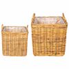 vidaXL Planter Kurv med lagring GENDT 2 stk. Naturlig brun Kubu Rattan