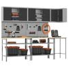 vidaXL Sett med arbeidskabinetter med hylle 10 pcs Svart og Gr&aring;