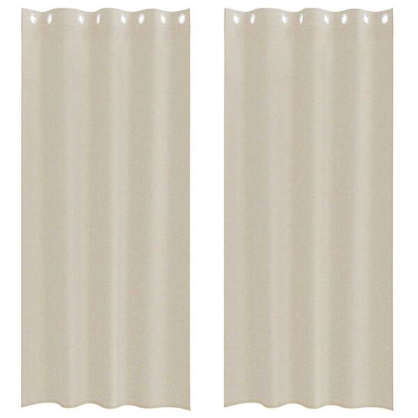 vidaXL Voile Gardin med gardiner 2 pcs sand 225 x 140 cm Polyester