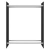 vidaXL Vedstativ svart 80x35x100 cm herdet glass