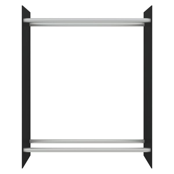 vidaXL Vedstativ svart 80x35x100 cm herdet glass