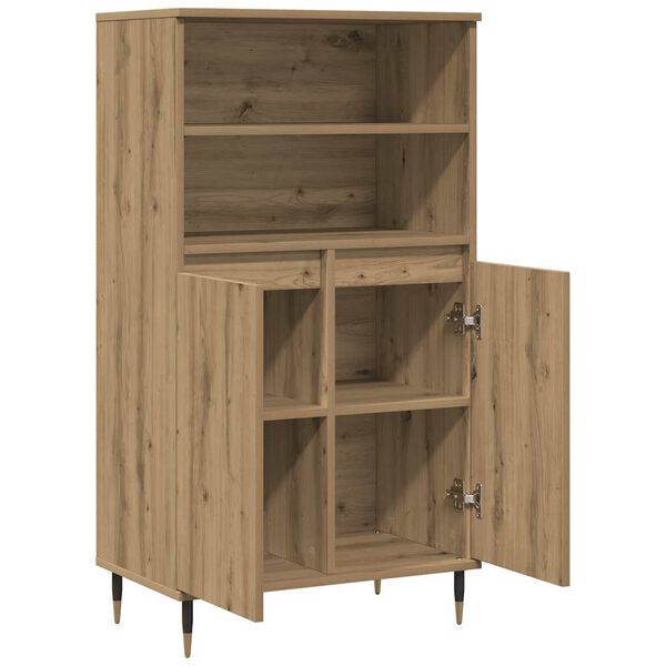 vidaXL Highboard artisan eik 60x36x110 cm konstruert tre