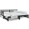 vidaXL Uttrekkbar dagseng svart 2x(90x190) cm heltre furu