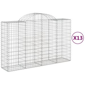 vidaXL Gabionkurver buede 13 stk 200x50x120/140 cm galvanisert jern