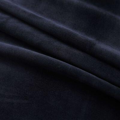 vidaXL Lystette gardiner med ringer 2 stk fløyel svart 140x225 cm