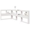 vidaXL Bokhylle sengegavl L-formet hvit 90 cm heltre furu