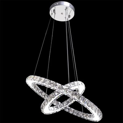 vidaXL Taklampe krystall dobbel ring LED 23,6 W