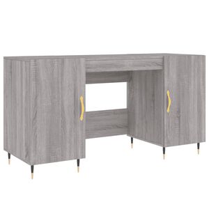 vidaXL Skrivebord gr&aring; sonoma 140x50x75 cm konstruert tre