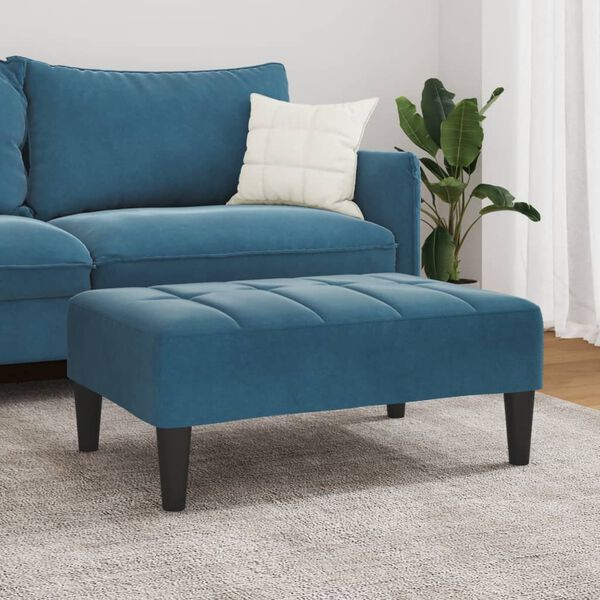 vidaXL Fotskammel blå 77x55x31 cm fløyel