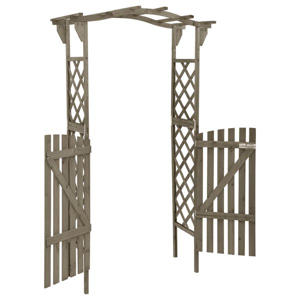 vidaXL Pergola med port 116x40x204 cm heltre gran gr&aring;