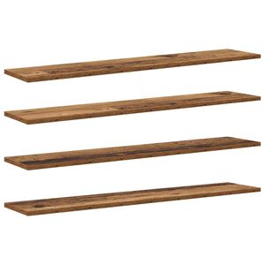 vidaXL Bokhyllebrett 4 pcs Brun 100 x 20 x 1,5 cm Konstruert tre