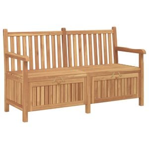 vidaXL Hagebenk med lagring med d&oslash;r 150 x 60 x 90 cm Massivt Teaktre