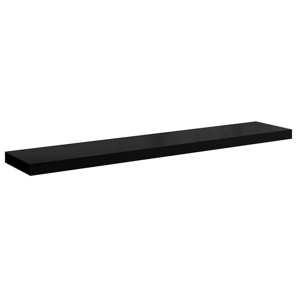 vidaXL Flytende vegghylle høyglans svart 120x23,5x3,8 cm MDF