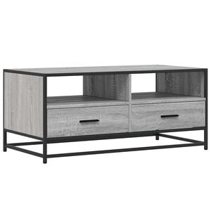 vidaXL Salongbord gr&aring; sonoma 100x50x45 cm konstruert tre og metall