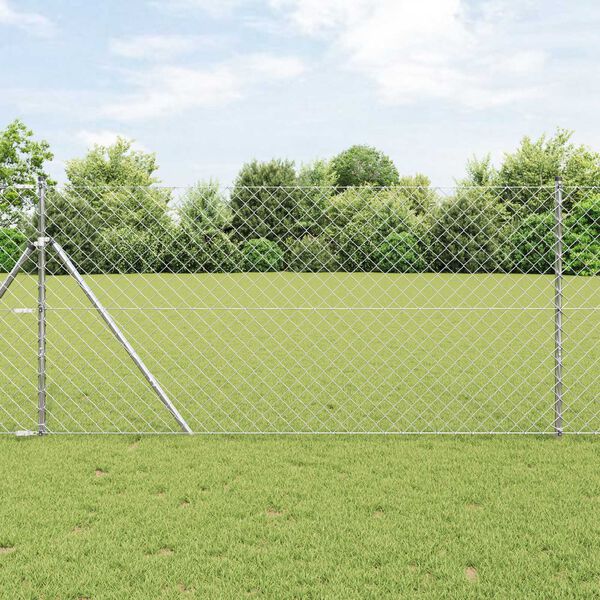 vidaXL Gjerdep&aring;le s&oslash;lv 25 x 1 m (60 x 60 mm mesh) St&aring;l