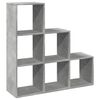 vidaXL Romdeler bokhylle&nbsp;3 etasjer&nbsp;betonggr&aring; 99x29x99cm konstruert tre