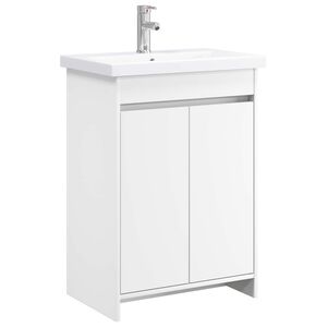 vidaXL Baderomsinnredningssett Hvit 81 x 40 x 84,5 cm Konstruert tre