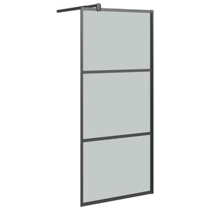 vidaXL Dusjskjermer Svart 80 x 195 cm Glass og Aluminium