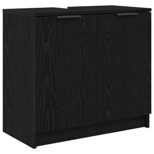 vidaXL Baderomsskap Svart Eik 64,5 x 33,5 x 59 cm Konstruert tre