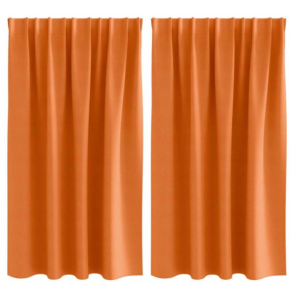 vidaXL M&oslash;rkleggende Gardiner med Ringer 2 pcs Lys Oransje 140 x 140 cm