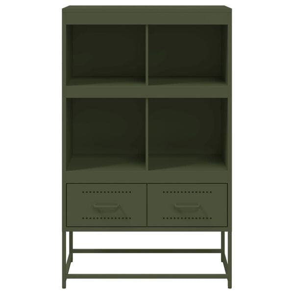 vidaXL Highboard olivengr&oslash;nn 68x39x111,5 cm st&aring;l
