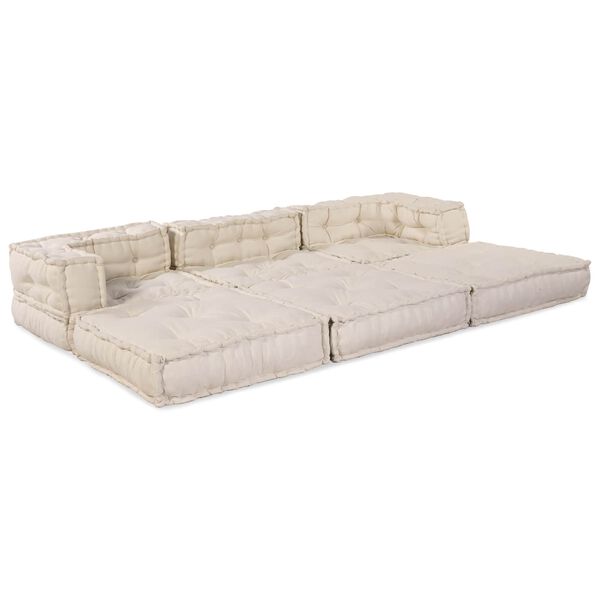 vidaXL Modulsofa 3 pcs Krem stoff