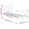 vidaXL Sengeramme i metall med hode- og fotgavl svart 75x190 cm