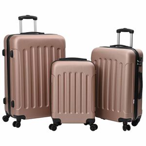 vidaXL Koffert med l&aring;s 3 stk. Rosegull 50 x 31 x 78 cm ABS-plast