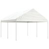vidaXL Paviljong med tak hvit 4,46x4,08x3,22 m polyetylen