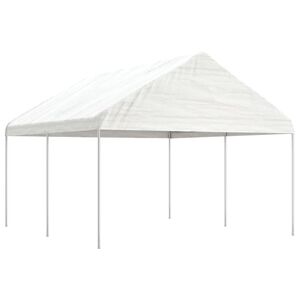 vidaXL Paviljong med tak hvit 4,46x4,08x3,22 m polyetylen