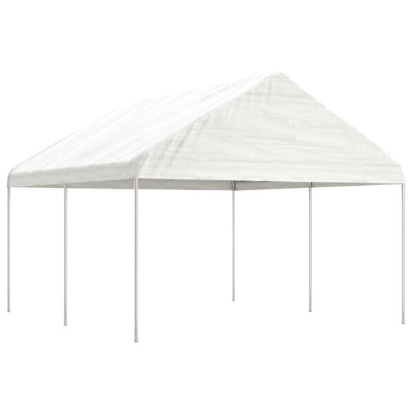 vidaXL Paviljong med tak hvit 4,46x4,08x3,22 m polyetylen