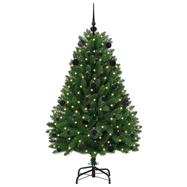 vidaXL Kunstig juletre med 150 LED gr&oslash;nn 150 cm PVC og metall