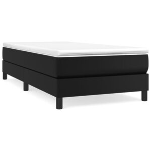 vidaXL Boxspring-sengeramme svart 90x190 cm Single kunstskinn