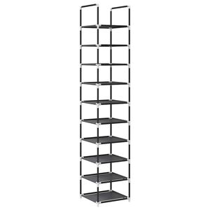 vidaXL Skostativ 10-lags svart 33x33x174 cm ikke-vevd stoff