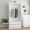 vidaXL Garderobe hvit 100x50x200 cm konstruert tre