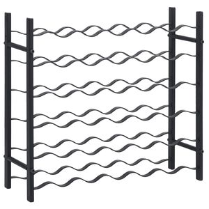 vidaXL Vinstativ for 36 flasker svart jern