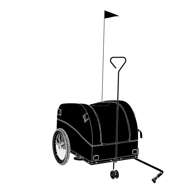 vidaXL Sykkelvogn svart og gr&oslash;nn 45 kg jern