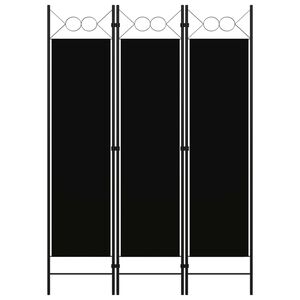 vidaXL Romdeler 3 paneler svart 120x180 cm