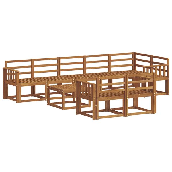 vidaXL Utend&oslash;rs sofa-sett 9 pcs Naturlig Solid akasietre