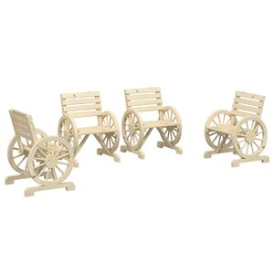vidaXL Utestoler 4 stk heltre gran
