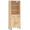 vidaXL Highboard sonoma eik 69,5x34x180 cm konstruert tre