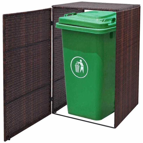 vidaXL S&oslash;ppeldunk-skjul Brun 76 x 78 x 123 cm Pulverlakkert st&aring;l