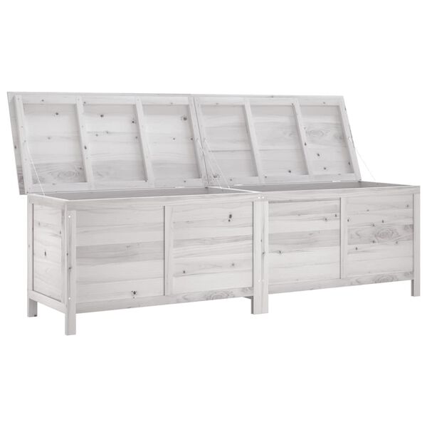 vidaXL Putekasse hvit 198,5x50x56,5 cm heltre gran