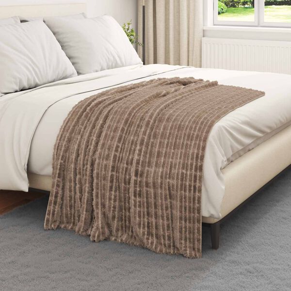 vidaXL Kastteppe Kamel 150 x 130 cm Fleece