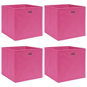 vidaXL Oppbevaringsbokser 4 stk rosa 32x32x32 cm stoff