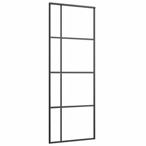 vidaXL Skyved&oslash;r ESG-glass og aluminium 76x205 cm svart