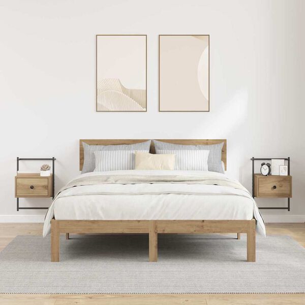 vidaXL Nattbordskap 2 pcs Artisan Eik 35 x 30 x 51 cm Konstruert tre